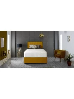 Shire Beds Liberty Velvet Divan Padded Headboard - Ochre