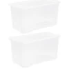 Wham Set Of 2 Clear Crystal Plastic Storage Boxes 1 Wham Set Of 2 Clear Crystal Plastic Storage Boxes -Home Comprehensive QDKY3 SQ1 0000000088 NO COLOR SLf