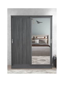 Very Home Camberley 2 Sliding Door Mirrored Wardrobe - Dark Oak Effect