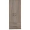 SWIFT Halton Ready Assembled 2 Drawer, 2 Door Wardrobe - FSC® Certified -Home Comprehensive QFVPQ SQ1 0000000558 DARK OAK SLf