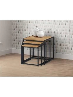 Julian Bowen Tribeca Nest Of 3 Tables - Oak Effect