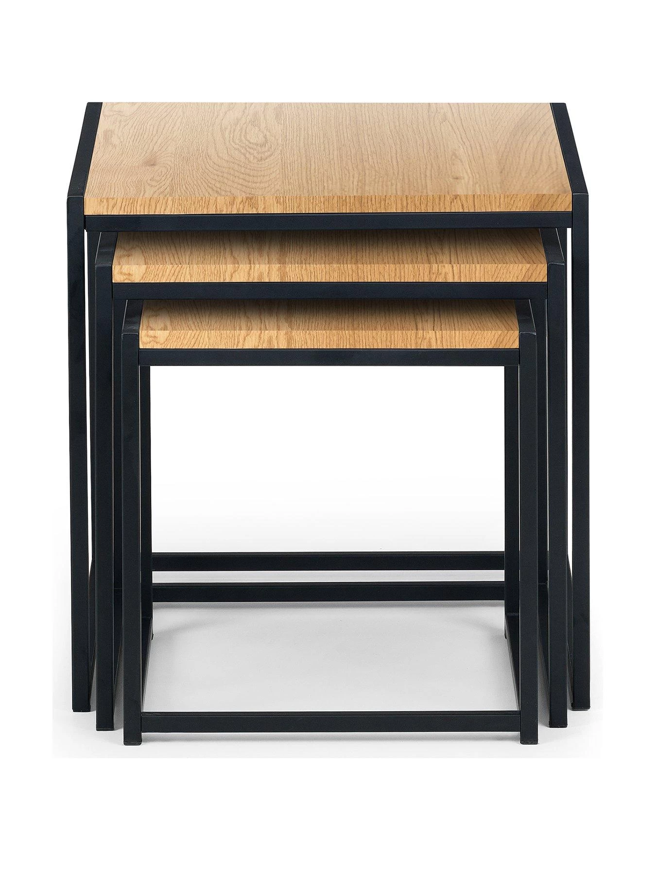 Julian Bowen Tribeca Nest Of 3 Tables - Oak Effect 4 Julian Bowen Tribeca Nest Of 3 Tables - Oak Effect - Image 2