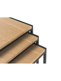 Julian Bowen Tribeca Nest Of 3 Tables - Oak Effect 9 Julian Bowen Tribeca Nest Of 3 Tables - Oak Effect -Home Comprehensive QFWQF SQ4 0000000006 OAK SLd