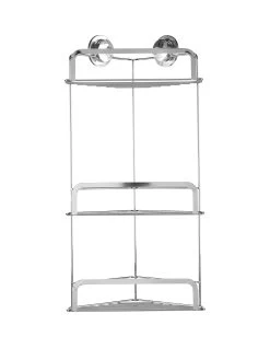 Croydex Stick ‘N’ Lock Three-Tier Corner Basket