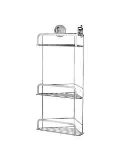 Croydex Stick ‘N’ Lock Three-Tier Corner Basket -Home Comprehensive QGG9K SQ3 0000000035 SILVER SLd1