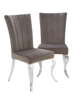 Very Home Grace 160 Cm Rectangle Dining Table + 6 Chairs - White/Chrome -Home Comprehensive QGWFJ SQ4 0000014376 WHITE CHROME GREY SLd