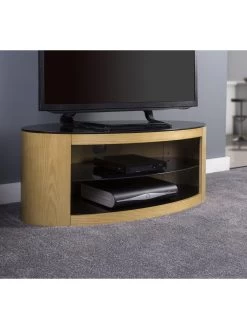 AVF Buckingham Oval Affinity 1100Ā TV Stand - Oak/Black - Fits Up To 55 Inch TV