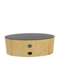 AVF Buckingham Oval Affinity 1100 TV Stand - Oak/Black - Fits Up To 55 Inch TV -Home Comprehensive QK7CH SQ5 0000000088 NO COLOR SLd1