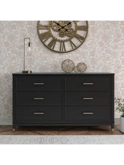 CosmoLiving By Cosmopolitan Westerleigh 6 Drawer Chest - Black/Gold