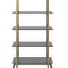 CosmoLiving By Cosmopolitan Camila Bookcase - Grey/Gold -Home Comprehensive QKG9D SQ1 0000000005 GREY SLf