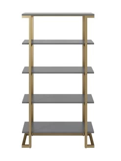 CosmoLiving By Cosmopolitan Camila Bookcase - Grey/Gold