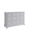 K-Interiors Sherwood Ready Assembled Solid Wood  3 + 3 Drawer Chest -Home Comprehensive QLUUM SQ1 0000000005 GREY SLf