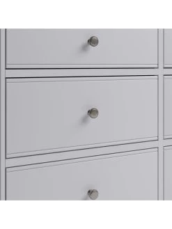 K-Interiors Sherwood Ready Assembled Solid Wood  3 + 3 Drawer Chest -Home Comprehensive QLUUM SQ4 0000000005 GREY SLd