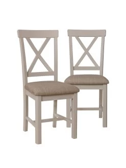 K-Interiors Fontana Ready Assembled Solid Wood Pair Of Dining Chairs
