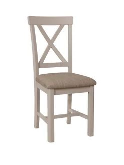 K-Interiors Fontana Ready Assembled Solid Wood Pair Of Dining Chairs -Home Comprehensive QMARY SQ3 0000000311 GREY OAK SLf