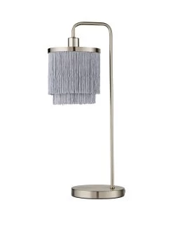 Very Home Tulsa Fringe Table Lamp – Satin Grey Nickel