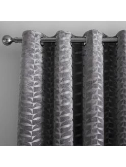 Curtina Kendall Eyelet Lined Curtains -Home Comprehensive QN3VC SQ3 0000000071 CHARCOAL SLd1