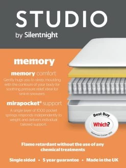 Silentnight Studio Memory 1000 Pocket Rolled Mattress - Medium Firm 15 Silentnight Studio Memory 1000 Pocket Rolled Mattress - Medium Firm -Home Comprehensive QPYYY SQ6 0000000088 NO COLOR SLd4