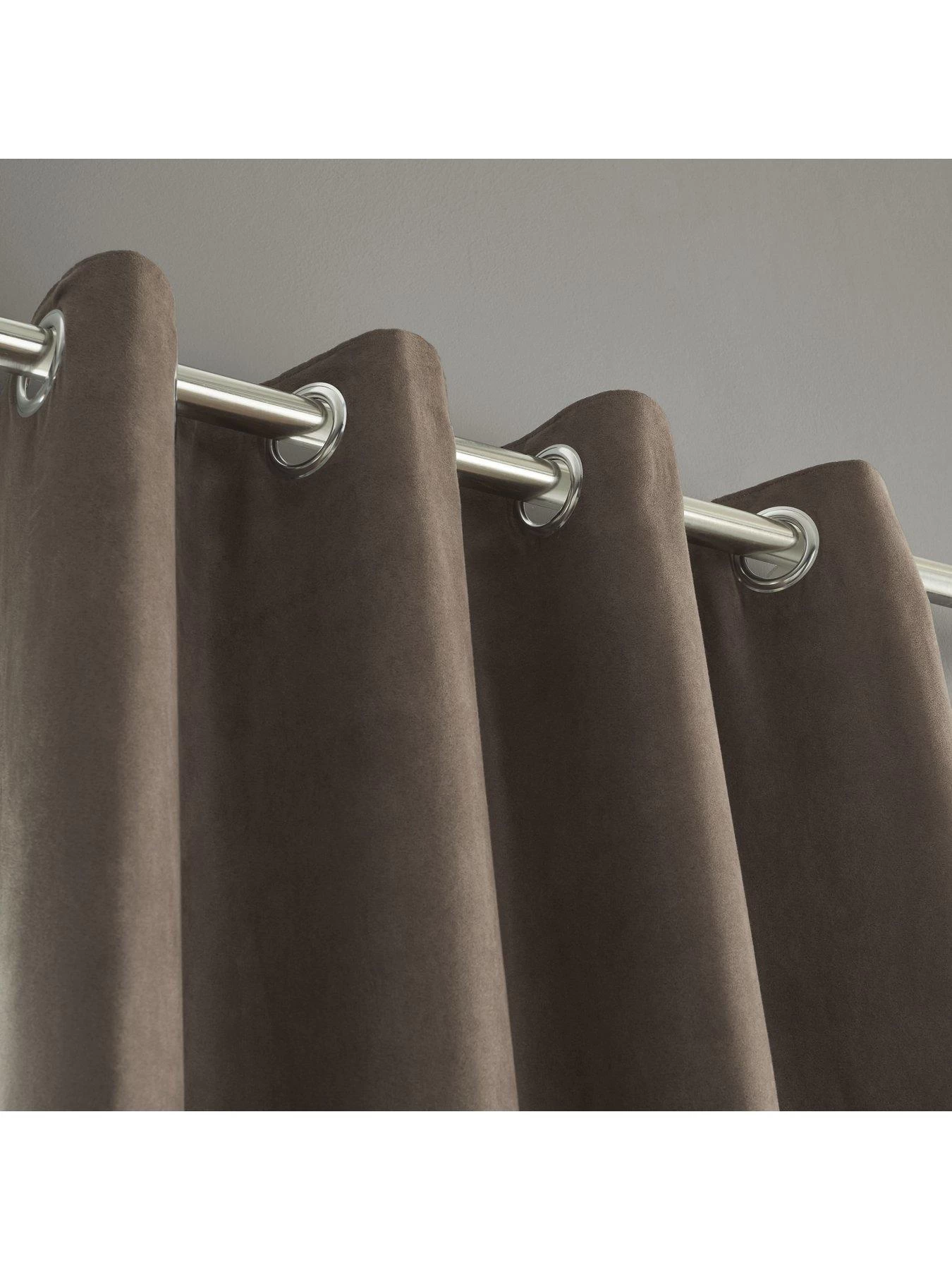 Catherine Lansfield Faux Suede Eyelet Lined Curtains 4 Catherine Lansfield Faux Suede Eyelet Lined Curtains - Image 2