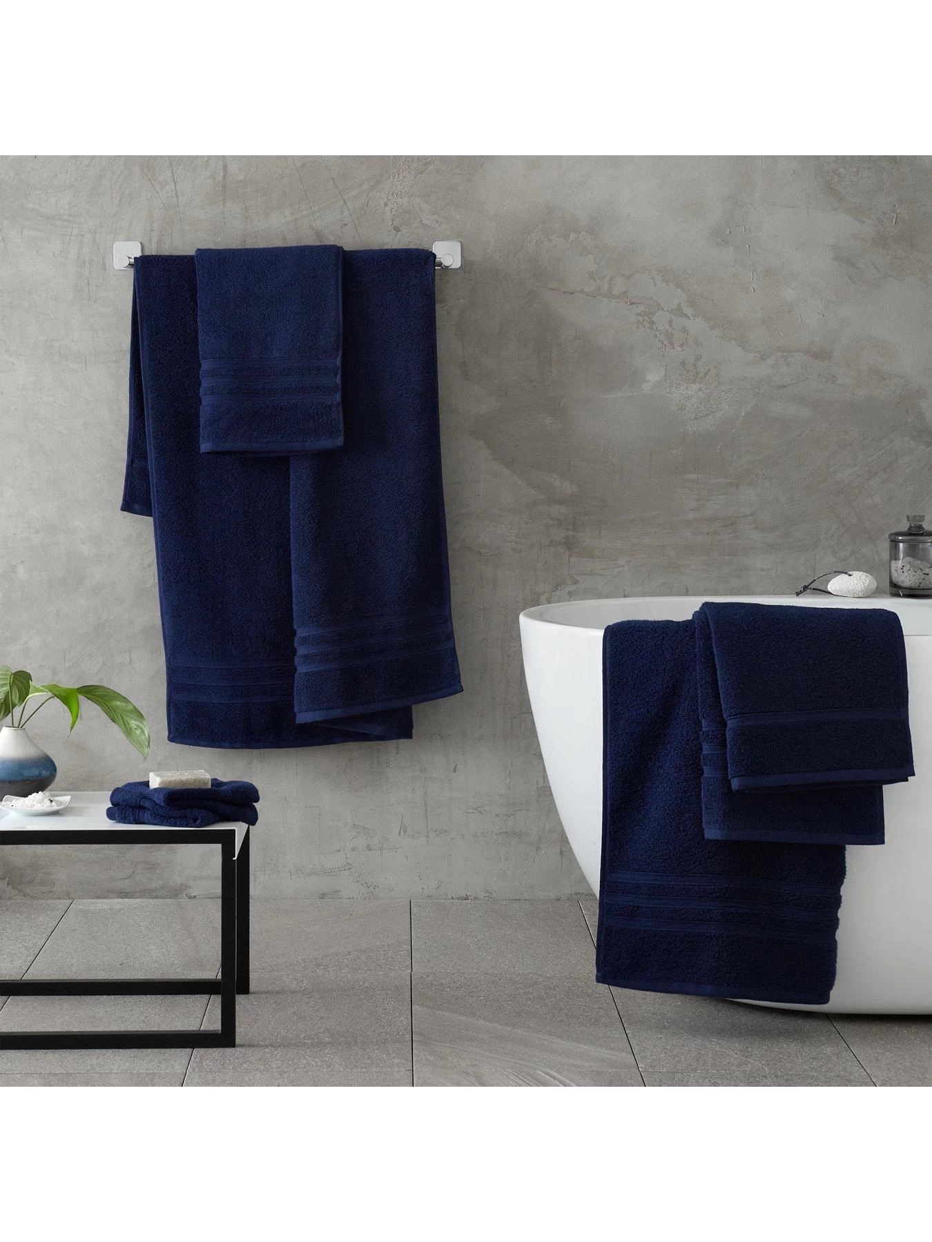 Catherine Lansfield Zero Twist Bath Sheets - Navy 7 Catherine Lansfield Zero Twist Bath Sheets - Navy - Image 5