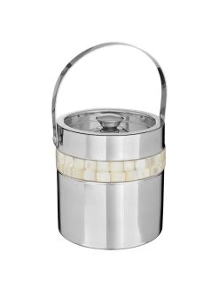 Premier Housewares Mother Of Pearl Ice Bucket -Home Comprehensive QVFN6 SQ2 0000000166 STAINLESS STEEL SLd
