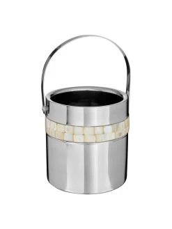 Premier Housewares Mother Of Pearl Ice Bucket -Home Comprehensive QVFN6 SQ3 0000000166 STAINLESS STEEL SLd1