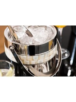 Premier Housewares Mother Of Pearl Ice Bucket -Home Comprehensive QVFN6 SQ5 0000000166 STAINLESS STEEL SLd3