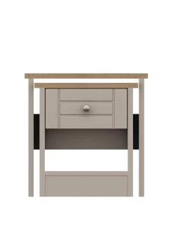 One Call Alderley Ready Assembled Nest Of Tables - Rustic Oak/Taupe