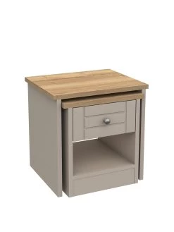 One Call Alderley Ready Assembled Nest Of Tables - Rustic Oak/Taupe 8 One Call Alderley Ready Assembled Nest Of Tables - Rustic Oak/Taupe -Home Comprehensive QVHFC SQ3 0000014732 RUSTIC OAK TAUPE SLa