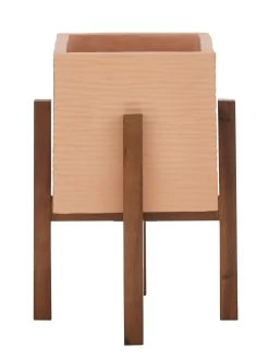 Very Home Square Planter On Wooden Legs - Sand -Home Comprehensive QVHYA SQ5 0000000098 SAND SLd1