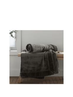 Catherine Lansfield Velvet & Faux Fur Throw