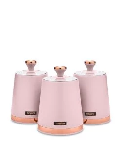Tower Cavaletto Storage Canisters In Pink – Set Of 3