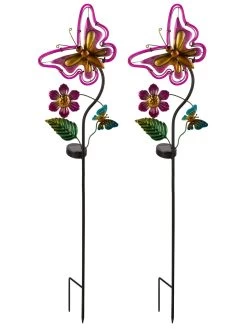 Smart Solar 2 Pack Flutterbella Garden Stake Lights 11 Smart Solar 2 Pack Flutterbella Garden Stake Lights -Home Comprehensive RCF4P SQ5 0000000099 N A SLd3
