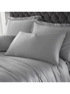 Catherine Lansfield Silky Soft Satin Duvet Cover Set - Silver Grey -Home Comprehensive RF3LA SQ3 0000000035 SILVER SLd