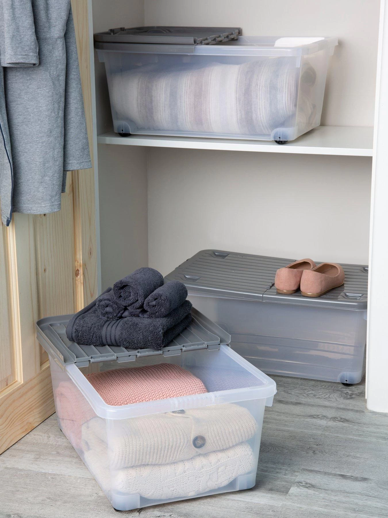 Wham Set Of 3 45l Wheeled Boxes With Folding Lid - 45 Litre 5 Wham Set Of 3 45l Wheeled Boxes With Folding Lid - 45 Litre - Image 3