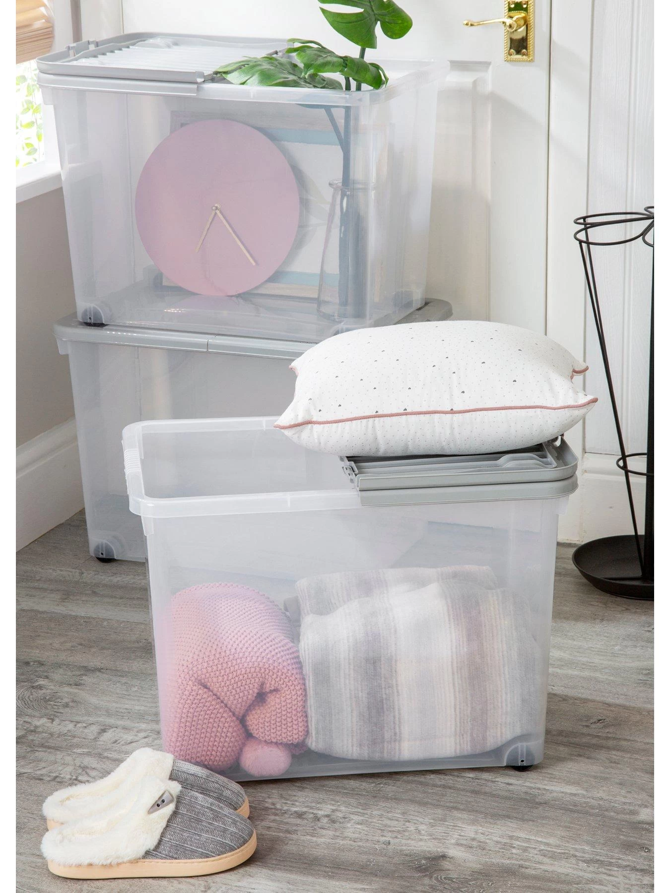 Wham Set Of 3 80l Wheeled Boxes With Folding Lid - 80 Litre 4 Wham Set Of 3 80l Wheeled Boxes With Folding Lid - 80 Litre - Image 2