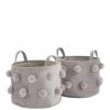 Very Home Set Of 2 Velvet And Pompom Storage Baskets