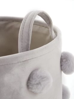 Very Home Set Of 2 Velvet And Pompom Storage Baskets -Home Comprehensive RFWHU SQ4 0000000005 GREY SLd2