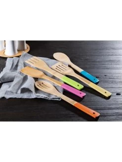 Premier Housewares 5 Piece Pastel Coloured Bamboo Utensil Set - Multi -Home Comprehensive RGCML SQ3 0000000029 MULTI SLd1