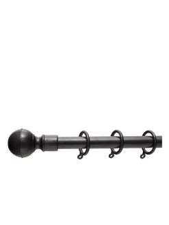 Everyday Ball Finial Extendable Curtain Pole – Black