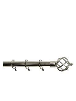 Very Home Palermo Cage Finial 25-28mm Extendable Curtain Pole – Polished Steel