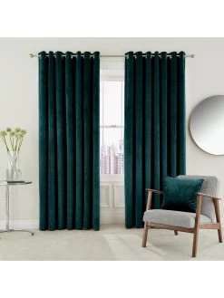 Helena Springfield Escala Lined Curtains -Home Comprehensive RJNUY SQ2 0000000082 TEAL SLd