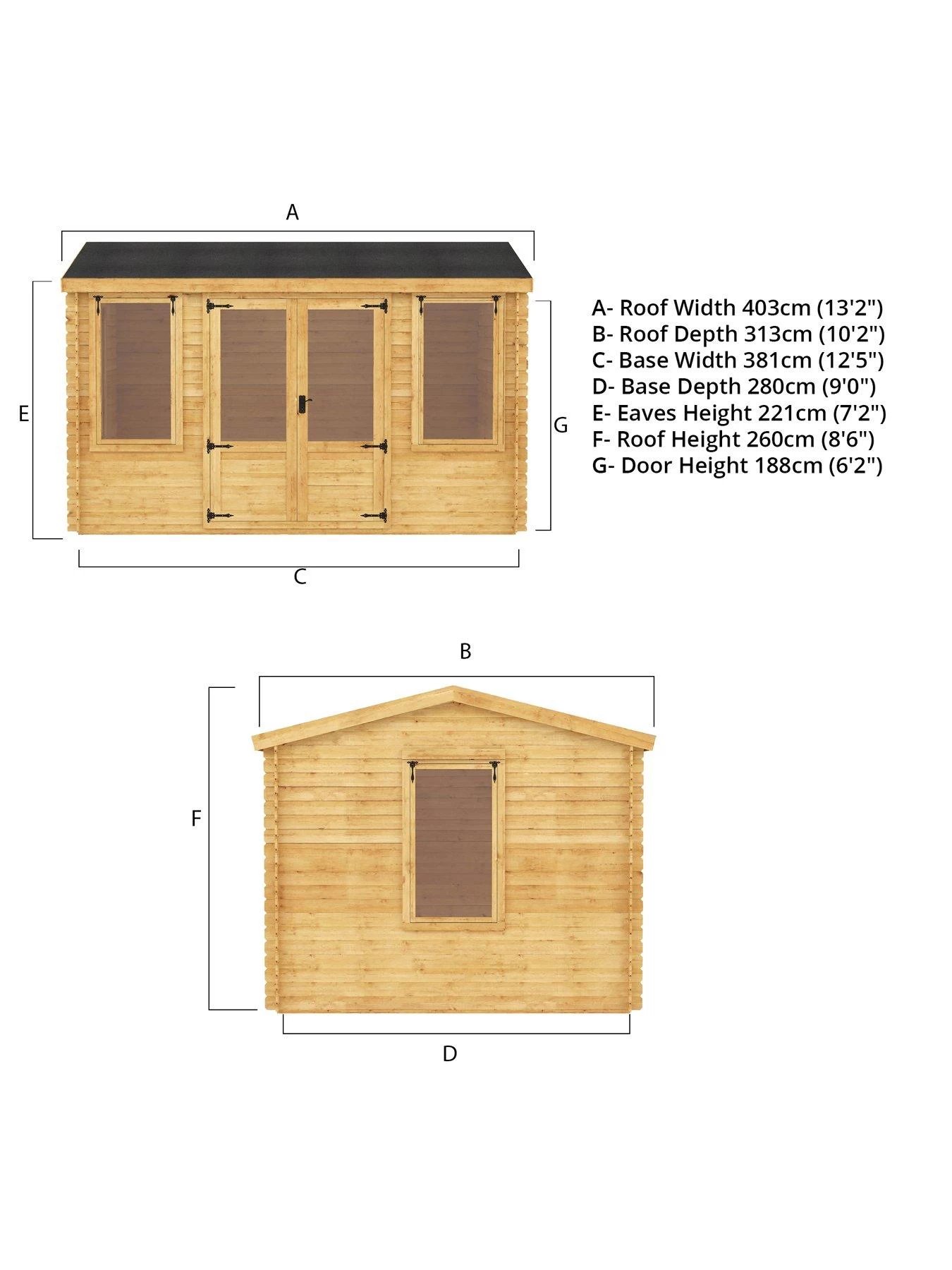 MERCIA 4 X 3m Reverse Apex Log Cabin with Installation 5 MERCIA 4 X 3m Reverse Apex Log Cabin with Installation - Image 3