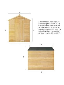 MERCIA 7 X 5ft Windowless Overlap Apex Shed - FSC® Certified -Home Comprehensive RKVDX SQ5 0000000099 N A SLd3