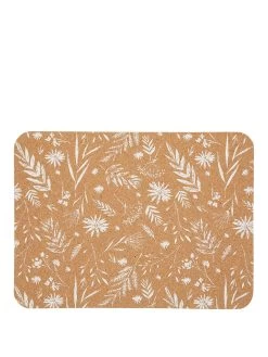KitchenCraft White Leaf Cork Set Of 4 Placemats