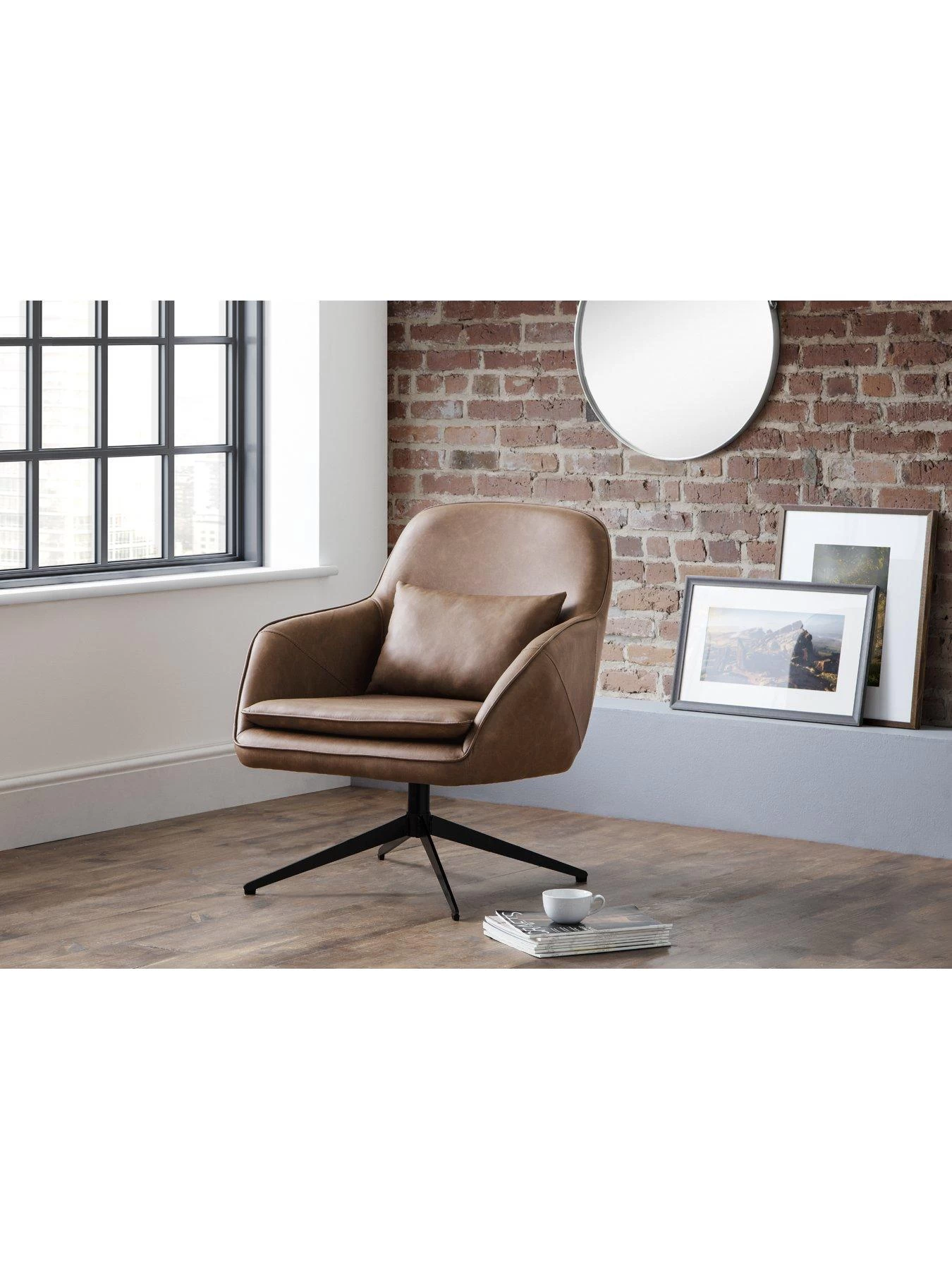Julian Bowen Bowery Faux Leather Swivel Chair 3 Julian Bowen Bowery Faux Leather Swivel Chair