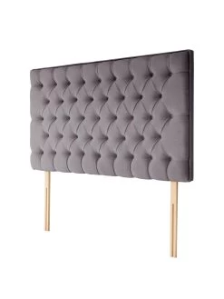 Silentnight Amalia Velvet Padded Headboard 7 Silentnight Amalia Velvet Padded Headboard -Home Comprehensive RQDE6 SQ3 0000000071 CHARCOAL SLa