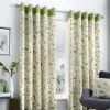 Fusion Beechwood Lined Eyelet Curtains -Home Comprehensive RUEHQ SQ1 0000000047 GREEN SLf