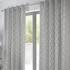 Fusion Navaho Lined Eyelet Curtains -Home Comprehensive RUELR SQ1 0000000071 CHARCOAL SLf