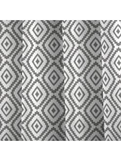 Fusion Navaho Lined Eyelet Curtains -Home Comprehensive RUELR SQ4 0000000071 CHARCOAL SLd2